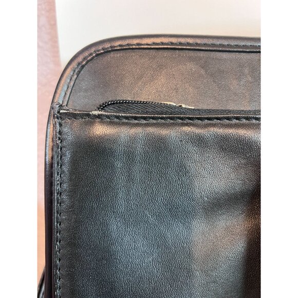 Kenneth Cole Reaction Black Leather Laptop Briefcase Bag Handles Shoulder Strap - Picture 5 of 11